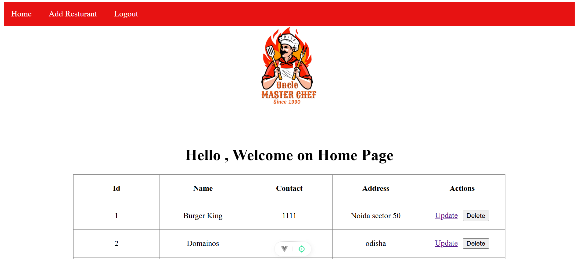 Restaurant Website